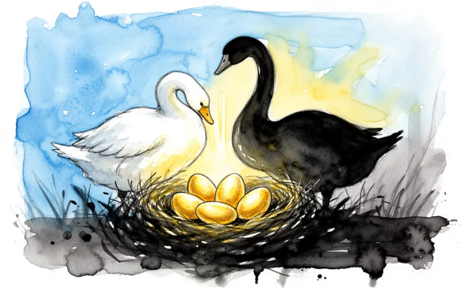 Gęś na gnieździe symbol matki