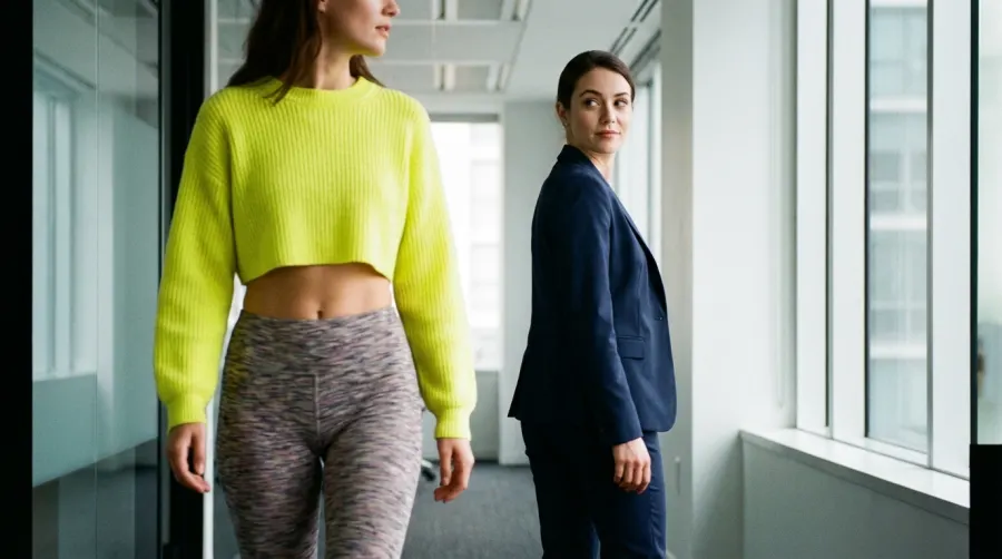 Czego unikać nosząc legginsy do pracy w biurze