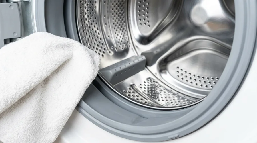 Czysty bęben i uszczelka pralki po barwieniu