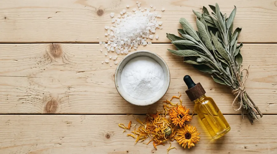 Zioła i olejki do kąpieli stóp z sodą