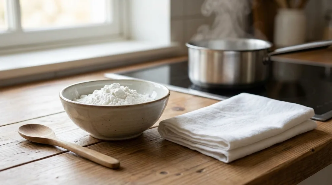 Przygotowanie domowego krochmalu z mąki ziemniaczanej w kuchni