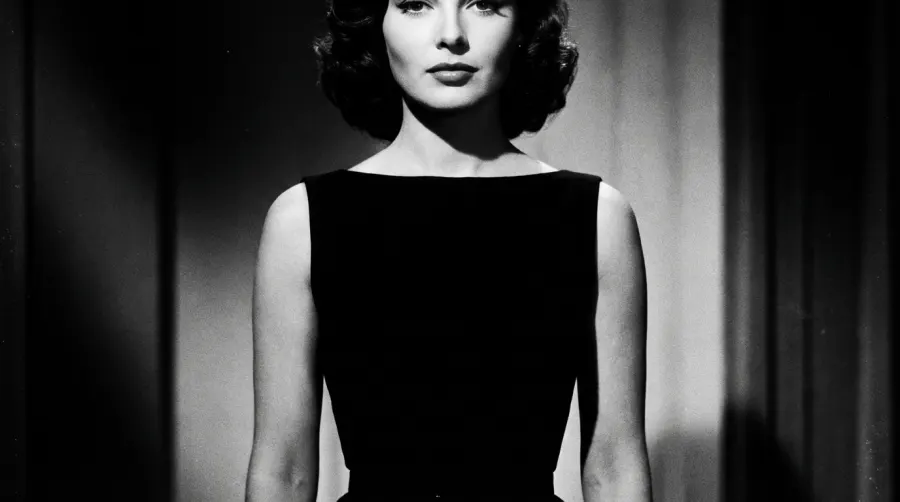 Klasyczna czarna sukienka w stylu ikony Hollywood