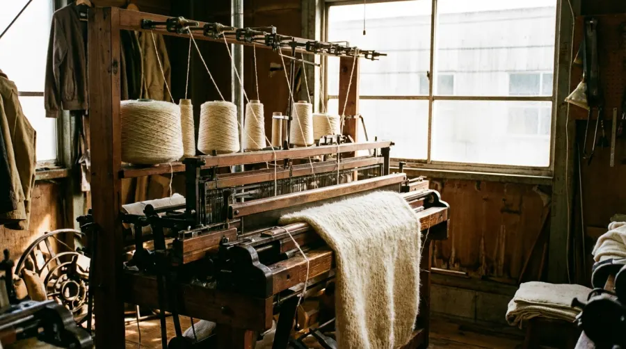Rzemieślnicza maszyna dziewiarska produkująca bawełnianą dzianinę