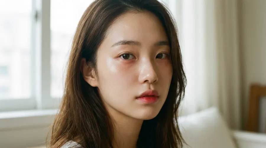 Azjatka ze świetlistą cerą i delikatnym japońskim makijażem