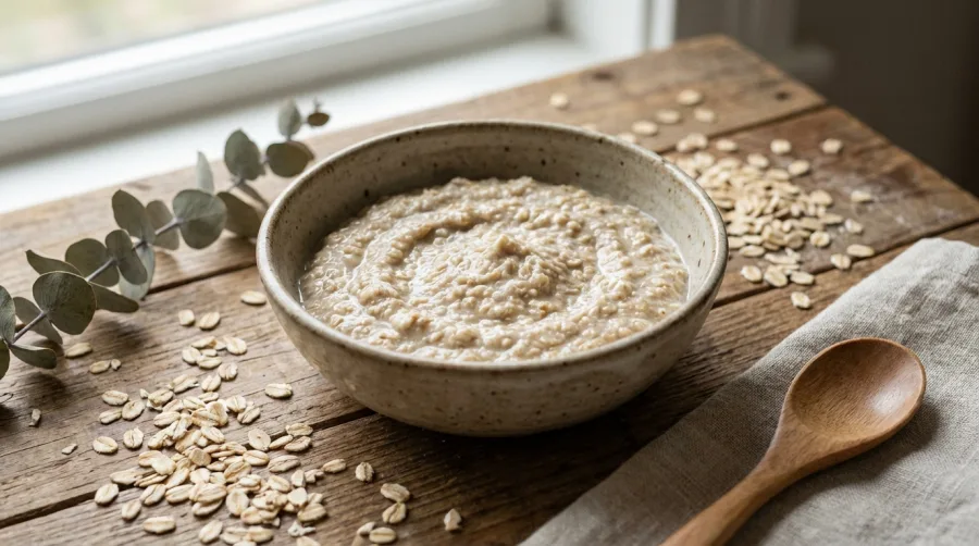 Miseczka z domową maseczką z płatków owsianych do twarzy