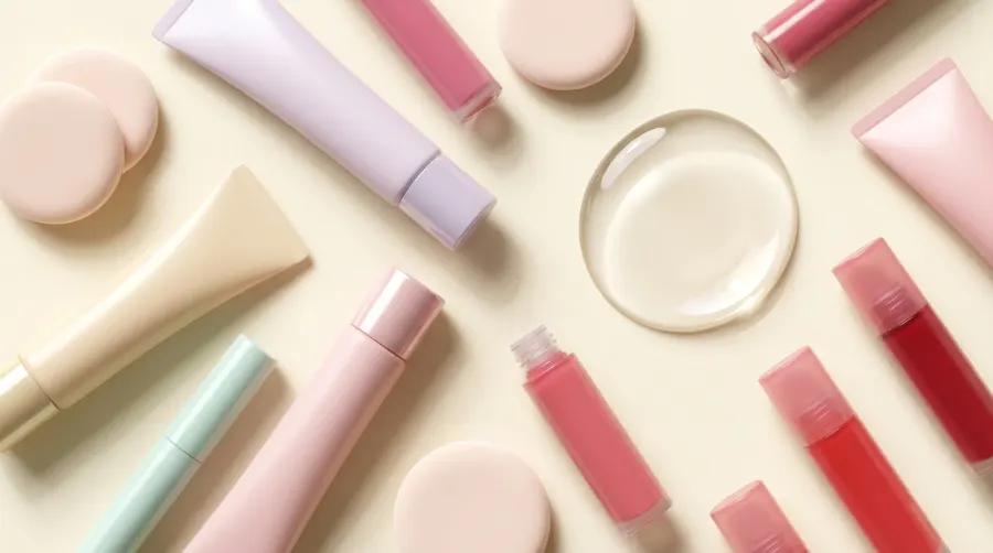 Zestaw azjatyckich kosmetyków do wykonania świetlistego makijażu