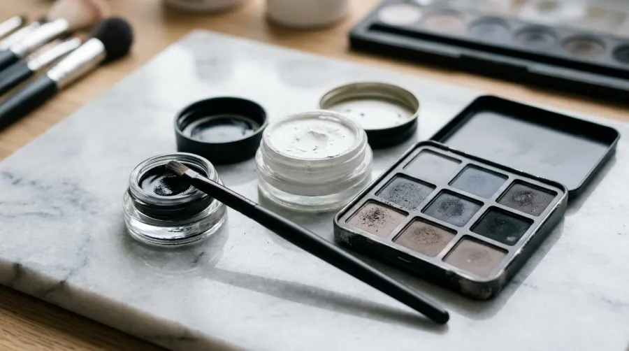 Zestaw profesjonalnych kosmetyków do graficznego makijażu