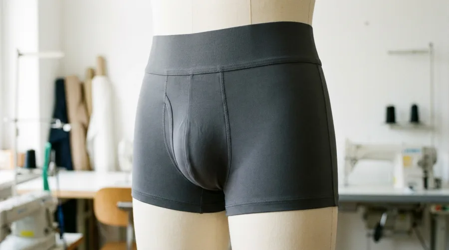 Profilowana konstrukcja bielizny męskiej na manekinie