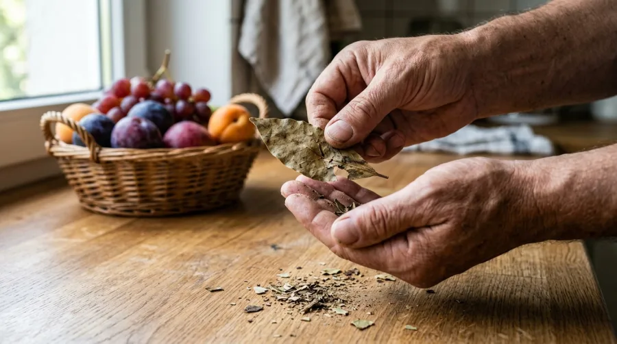 Wymiana starego i zwietrzałego liścia laurowego w kuchni