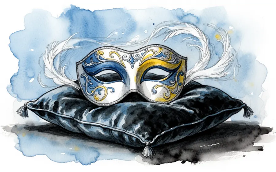 akwarela przedstawiająca maskę wenecką symbol persony