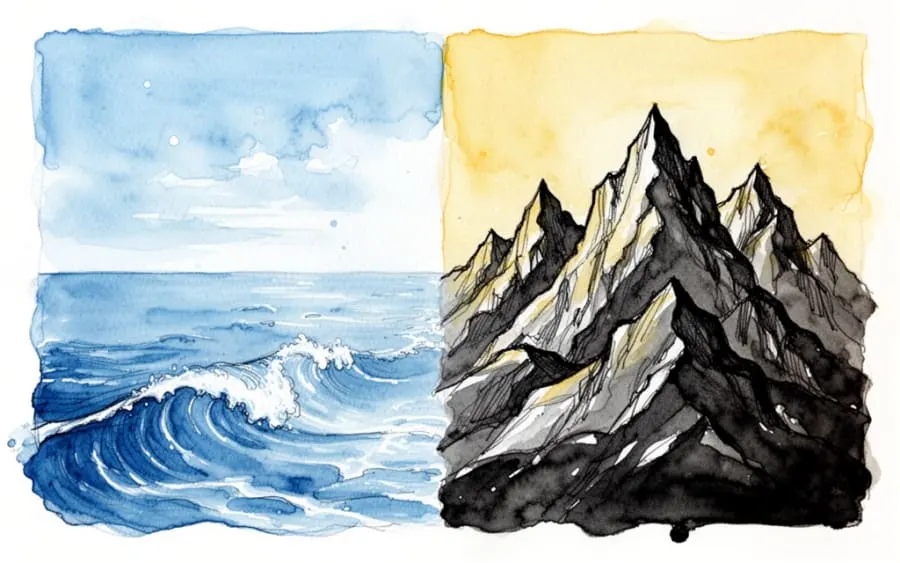 krajobraz morze i góry symbolika snu o wakacjach