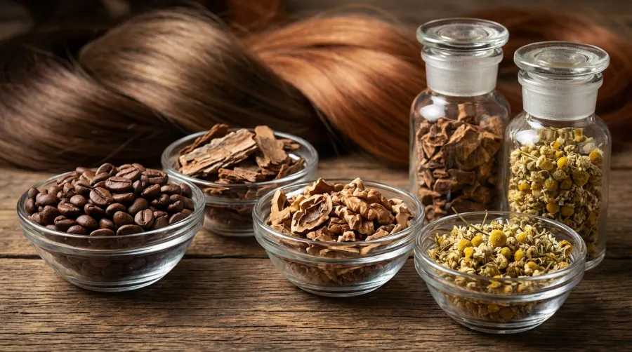Zioła i naturalne składniki do przyciemniania włosów