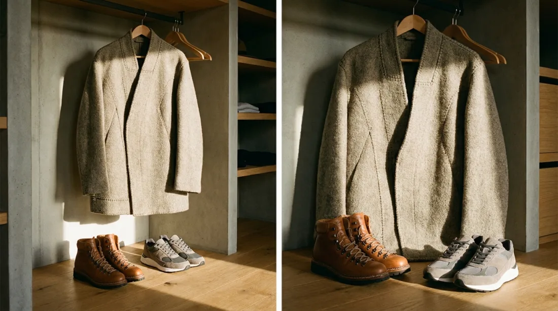 Elegancka i minimalistyczna odzież oraz skórzane obuwie