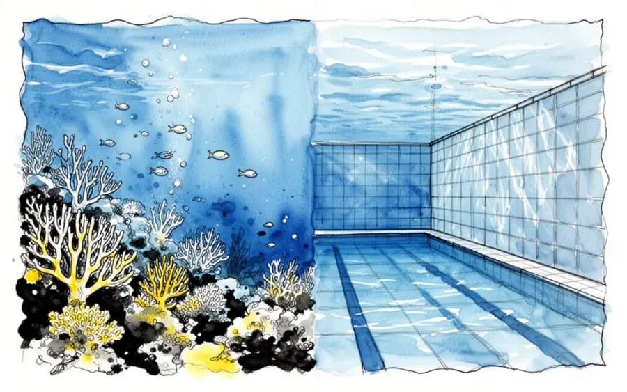 Porównanie nurkowania w oceanie i basenie