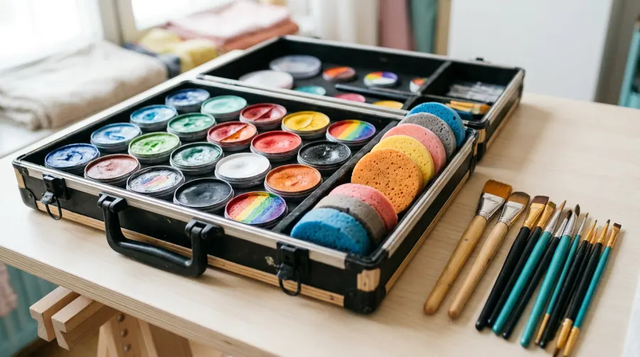 Profesjonalny zestaw bezpiecznych farb wodnych i pędzli