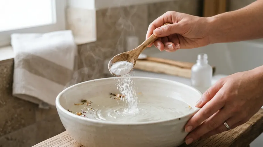 Przygotowanie domowej kąpieli stóp z użyciem sody