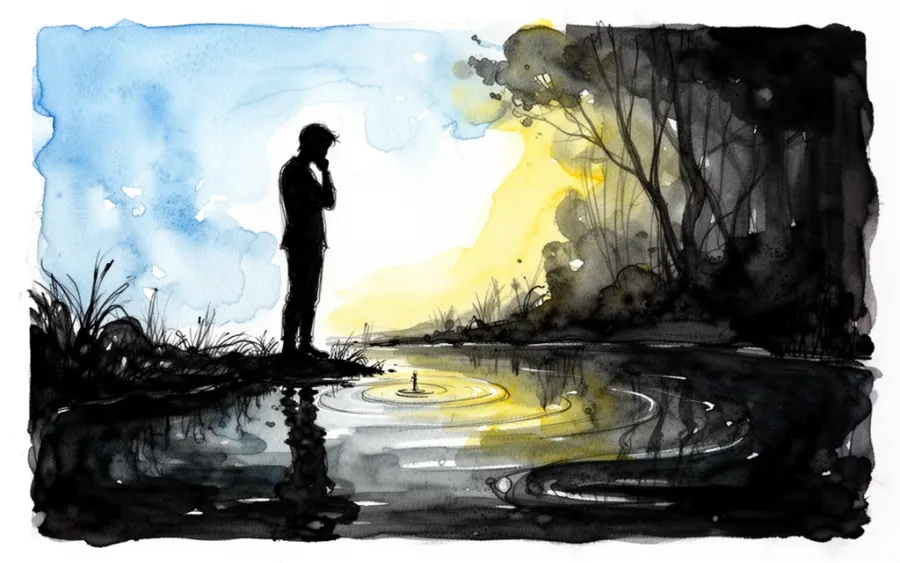 człowiek patrzący w głąb podświadomości psychologia snu