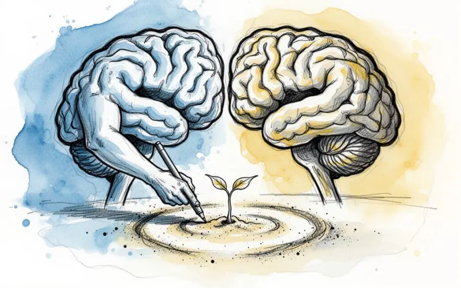 Rysunek psychologicznej obrony granic i ochrony wewnętrznego dziecka.