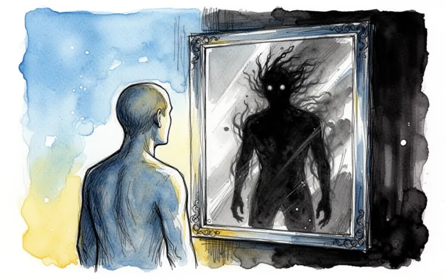 człowiek i jego cień w lustrze psychologia