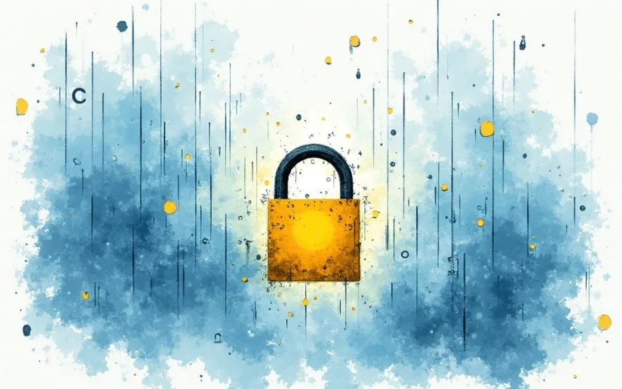 Sen o kodzie cyfrowa kłódka i unoszące się liczby