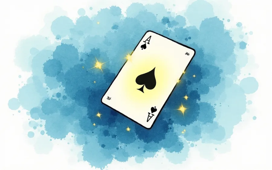 As w senniku magiczna karta unosząca się w powietrzu
