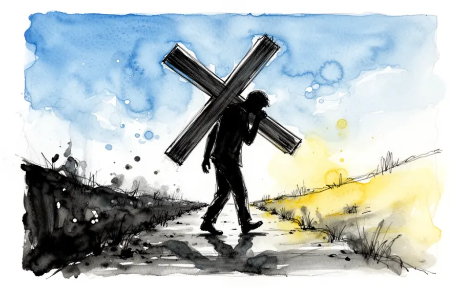 Postać niosąca krzyż na plecach interpretacja snu