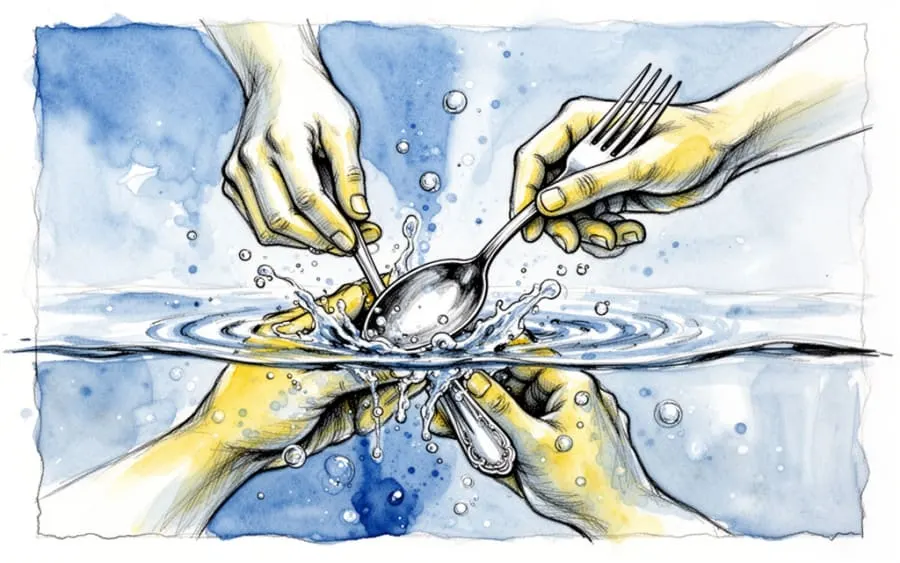 Sennik mycie sztućców oczyszczanie symbolika