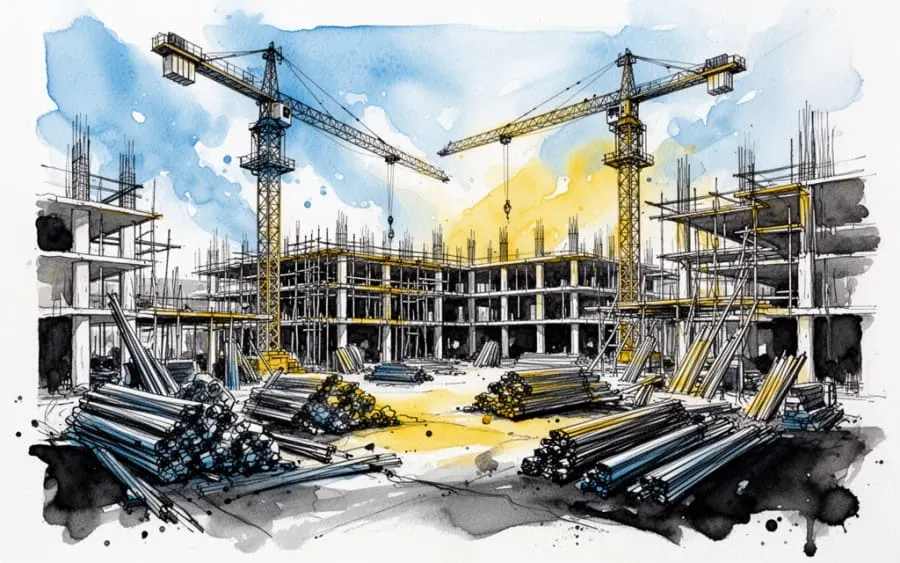 Plac budowy we śnie symbolika zmiany