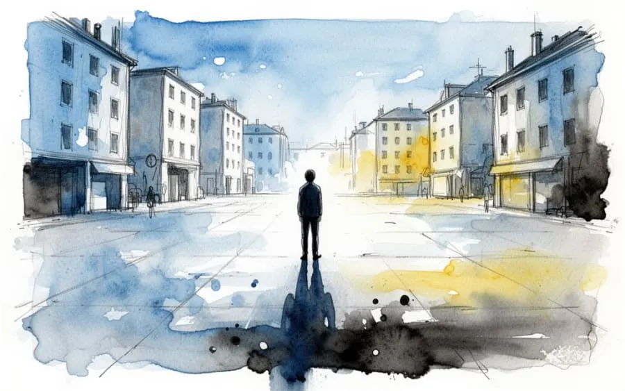 Samotna osoba na placu sennik psychologia