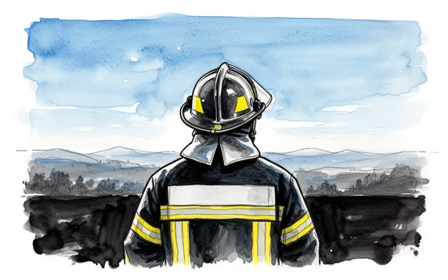 Sylwetka strażaka symbol siły i odwagi sennik