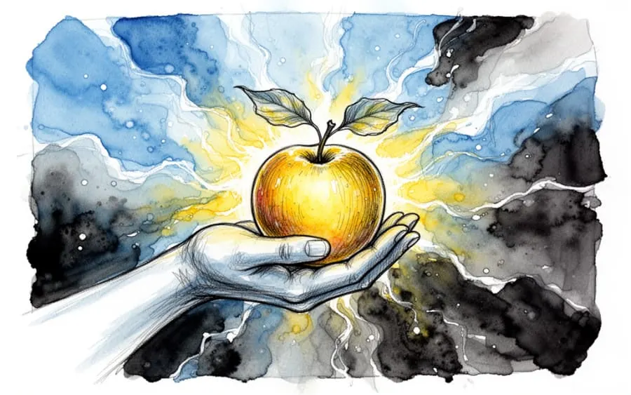 symboliczne ujęcie owocu jako esencji życia i energii