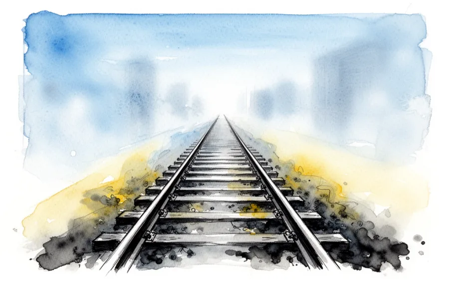 Tory kolejowe symbolizujące zmianę życiową