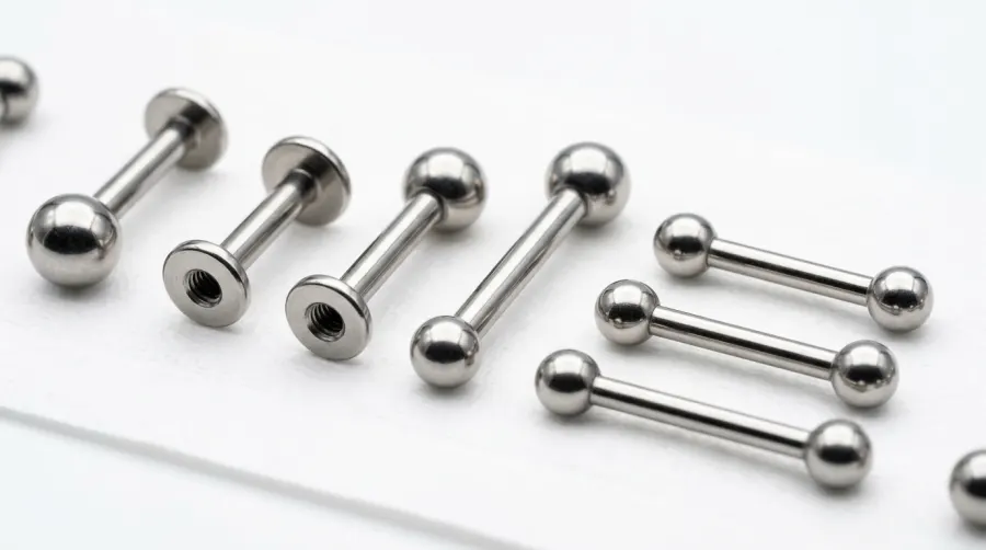 Tytanowe kolczyki typu labret do świeżego przekłucia tragus