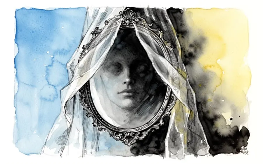 Lustro przykryte materiałem symbolika psychologiczna
