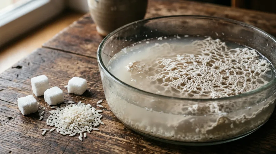 Koronkowa robótka zanurzona w naturalnym roztworze z ryżu