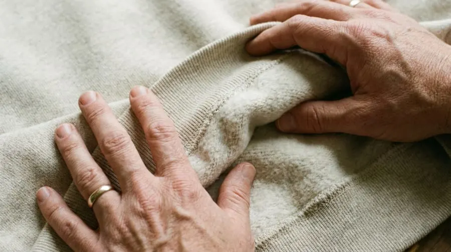 Zbliżenie na gruby splot bawełny w odzieży ulicznej