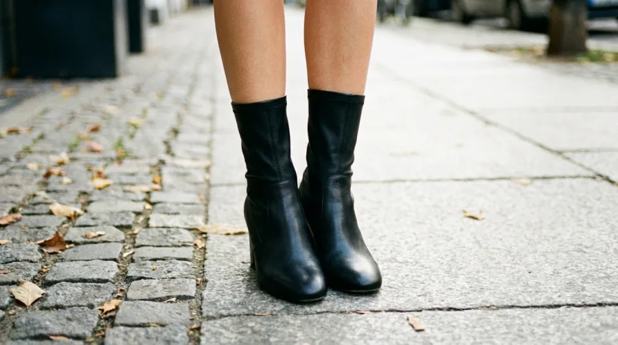 Dopasowane botki skarpetkowe wysmuklające dolną partię nóg