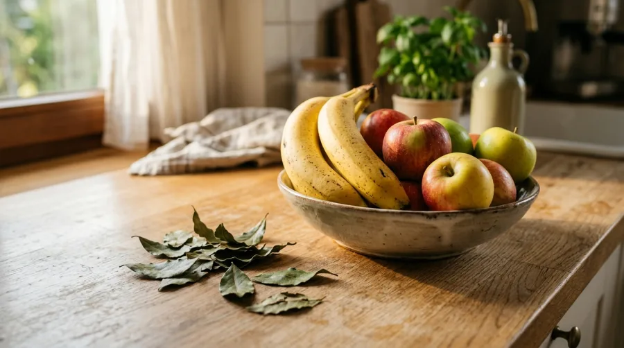 Zgniecione liście laurowe jako naturalny repelent na owady