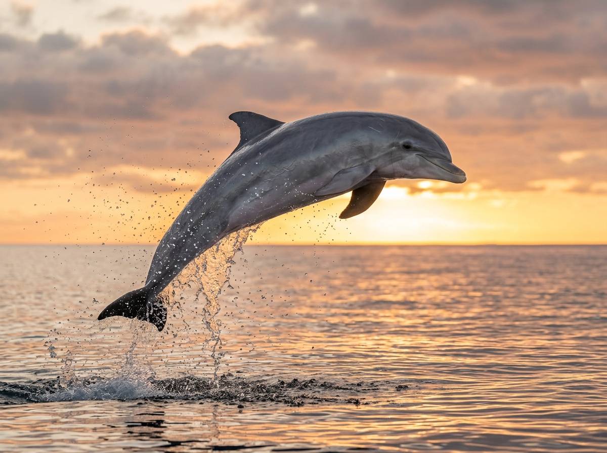 Delfin wyskakujący nad wodą jako współczesny symbol radości i szczęścia