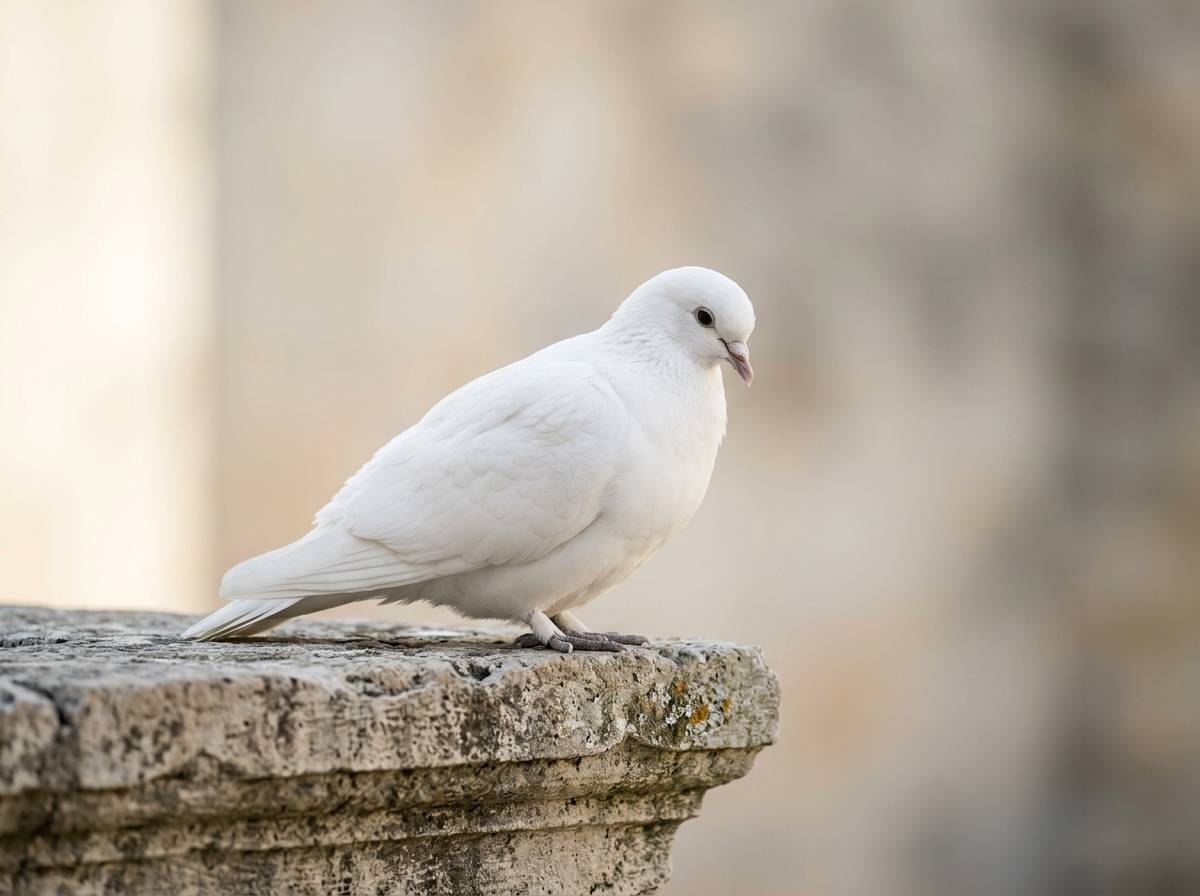 Biały gołąb jako symbol miłości i pokoju w jednym obrazie