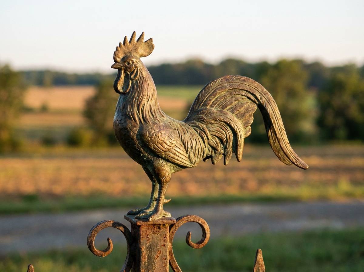 Kogut odlany z brązu, nieformalny symbol odwagi i tożsamości narodowej Francji