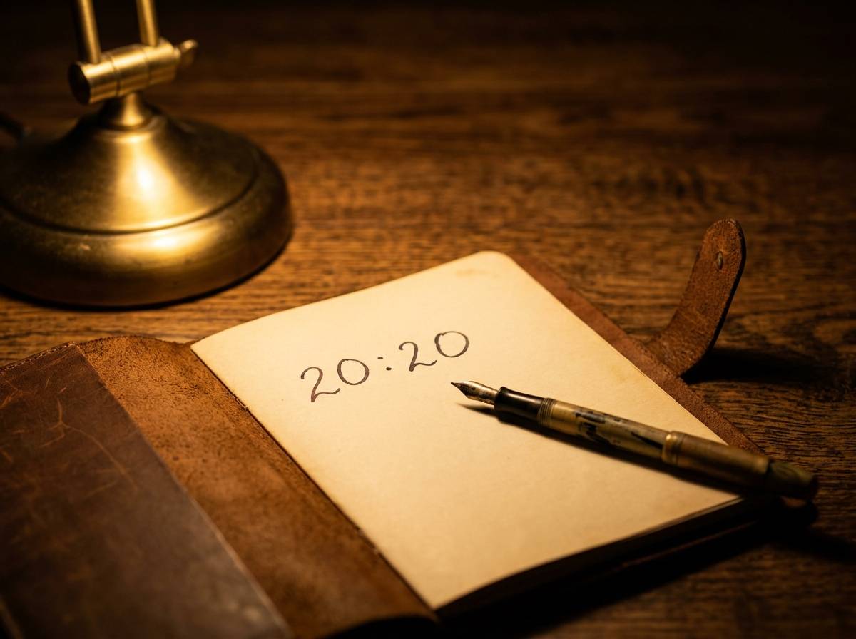 Otwarty notes i długopis na biurku wieczorem, ślad prowadzenia dziennika obserwacji